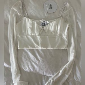 Mesh sleeve princess Polly long sleeve crop top